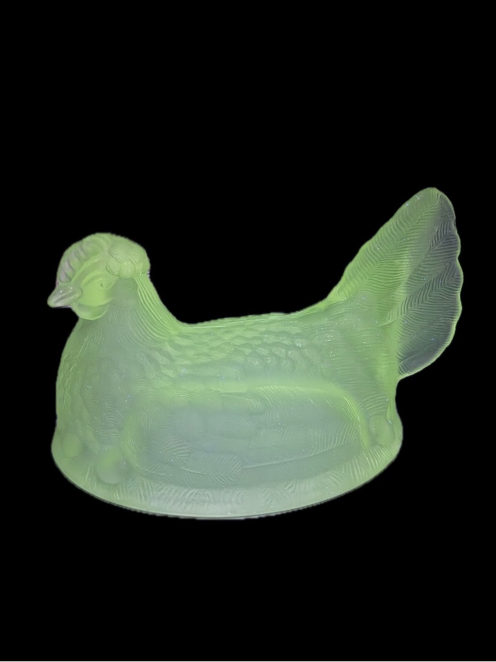 VTG 7” Clear Frosted Hen On Nest LID ONLY!